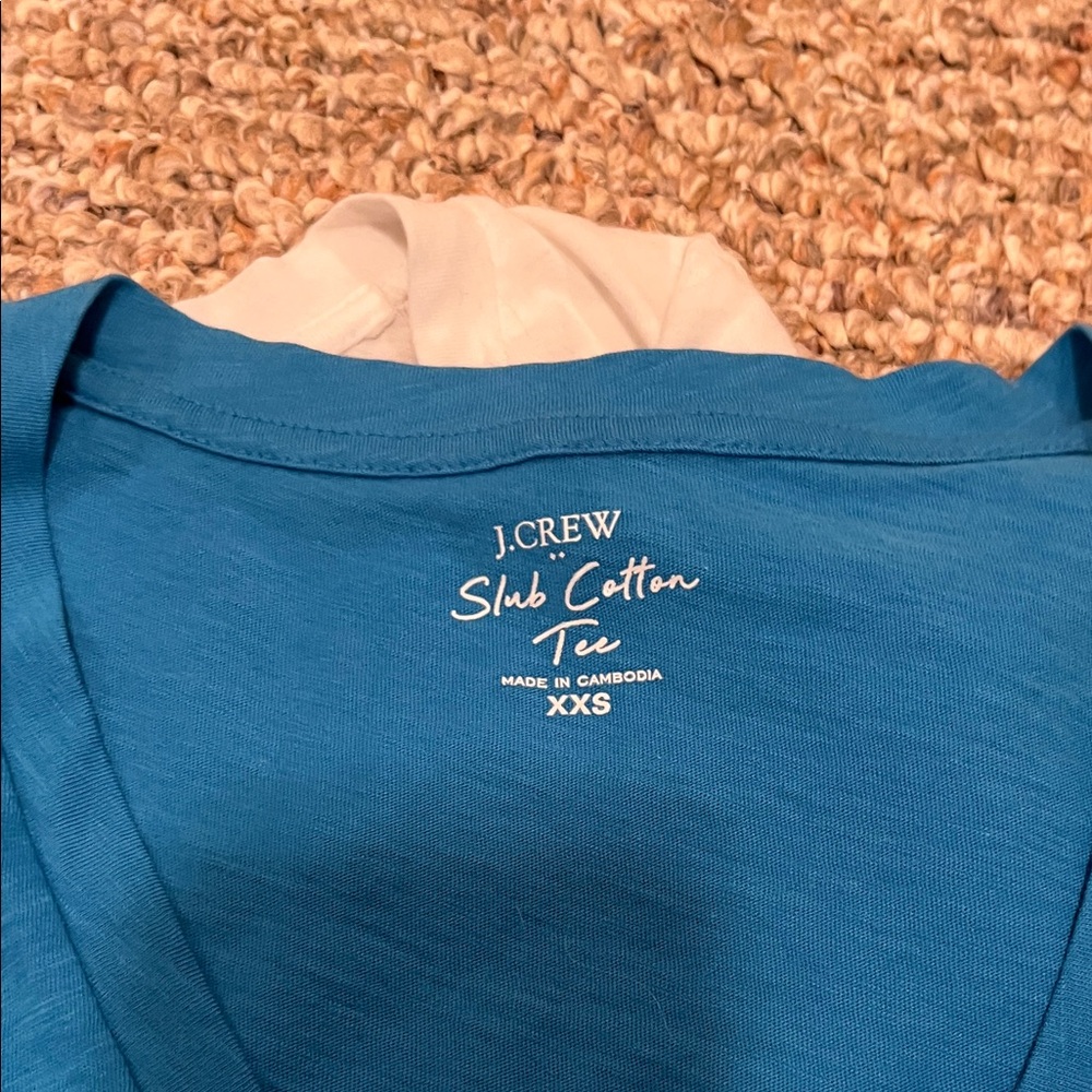 J. Crew Teal Slub Cotton Tee